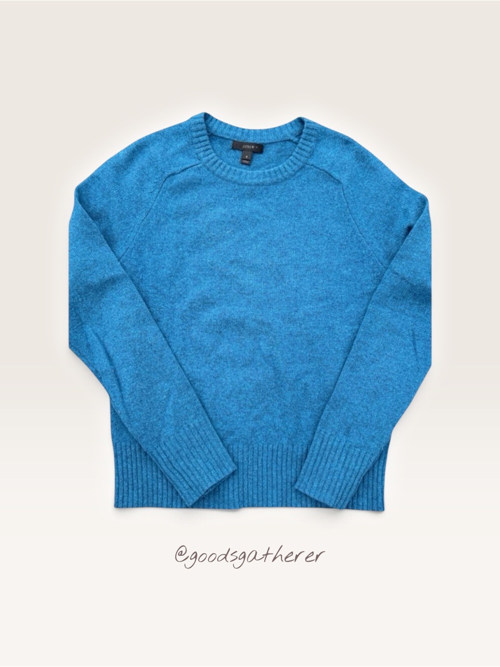 J.Crew 100% Wool Sweater Womens S Teal Blue Crewneck Raglan Pullover - Picture 5 of 5